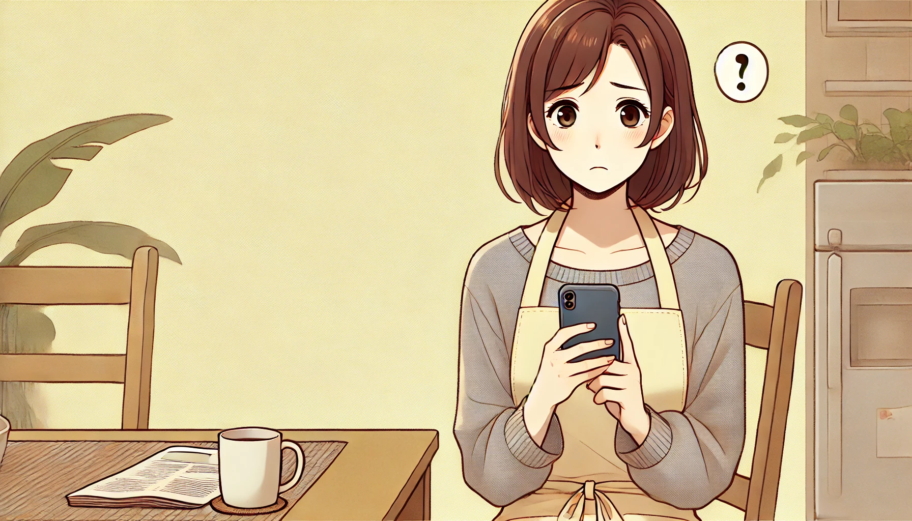 悩んでいる主婦