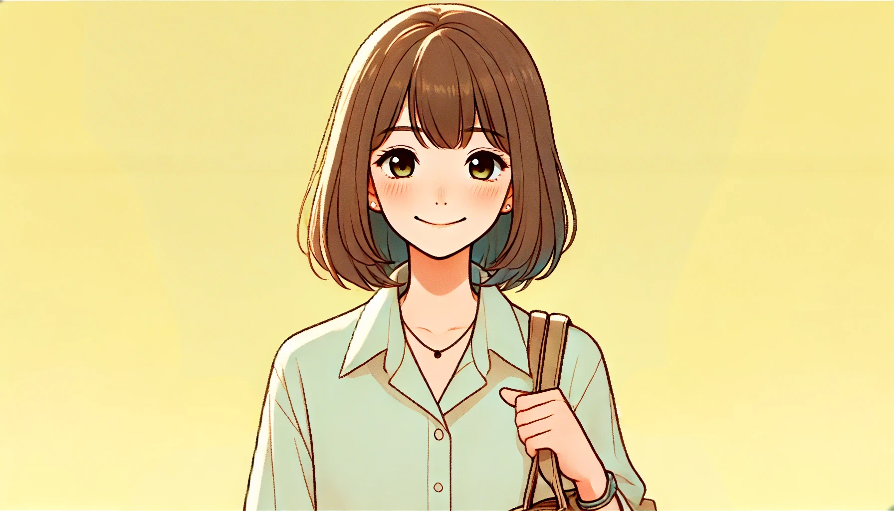 笑顔で通勤する女性