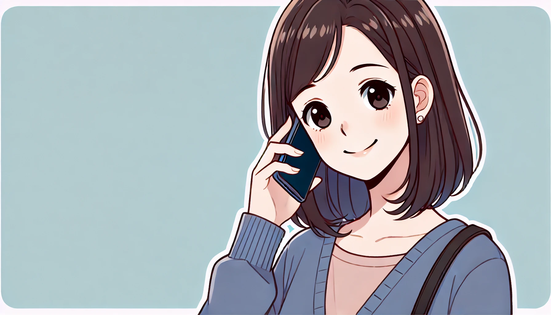 スマホで話す女性のイメージ画像